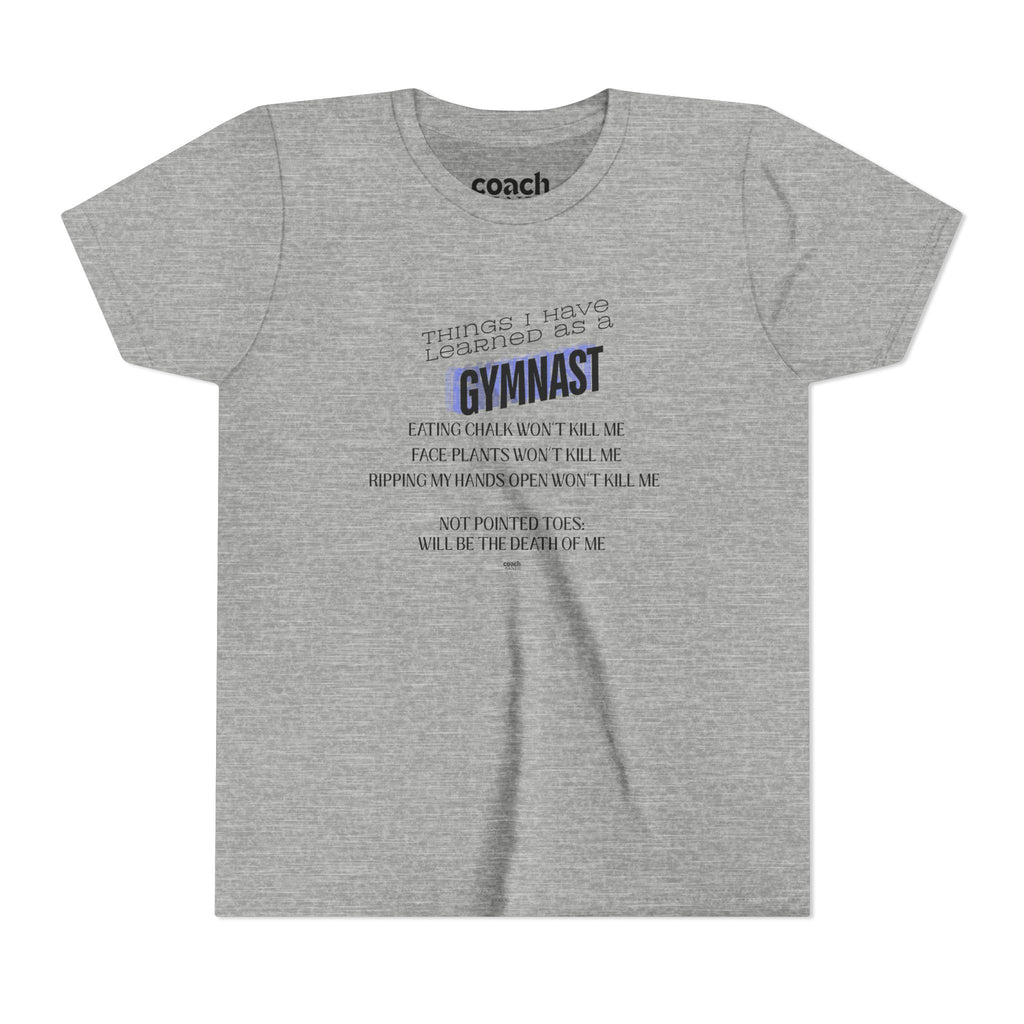 Things I Learned as a Gymnast Short Sleeve Tee - Blue (Youth)