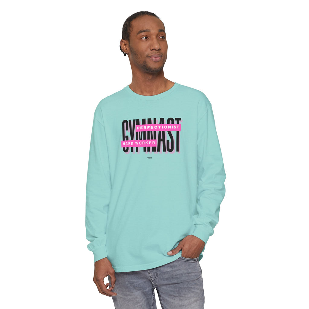 Gymnast Hard Worker Long Sleeve Shirt - Pink (Adult)