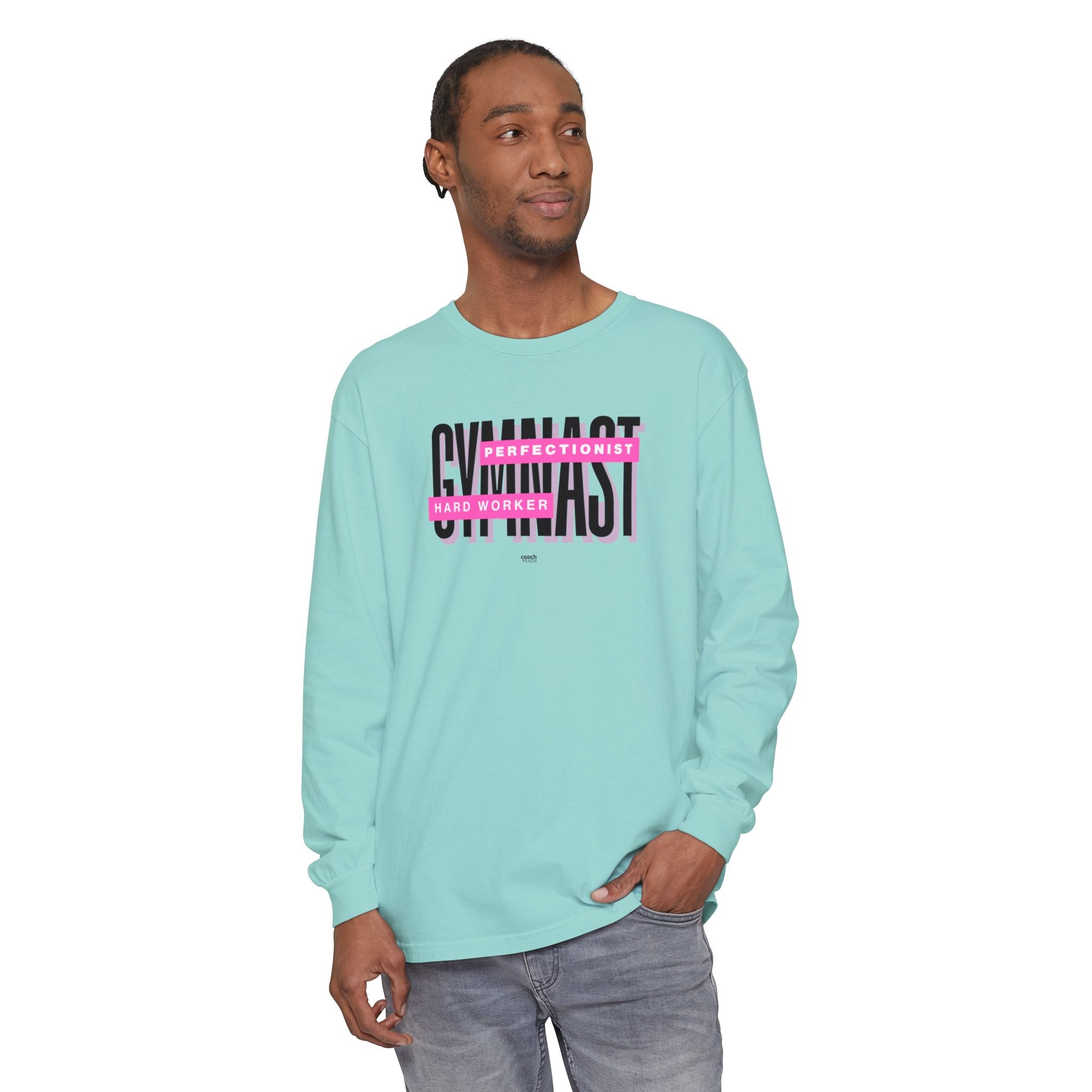 Gymnast Hard Worker Long Sleeve Shirt - Pink (Adult)