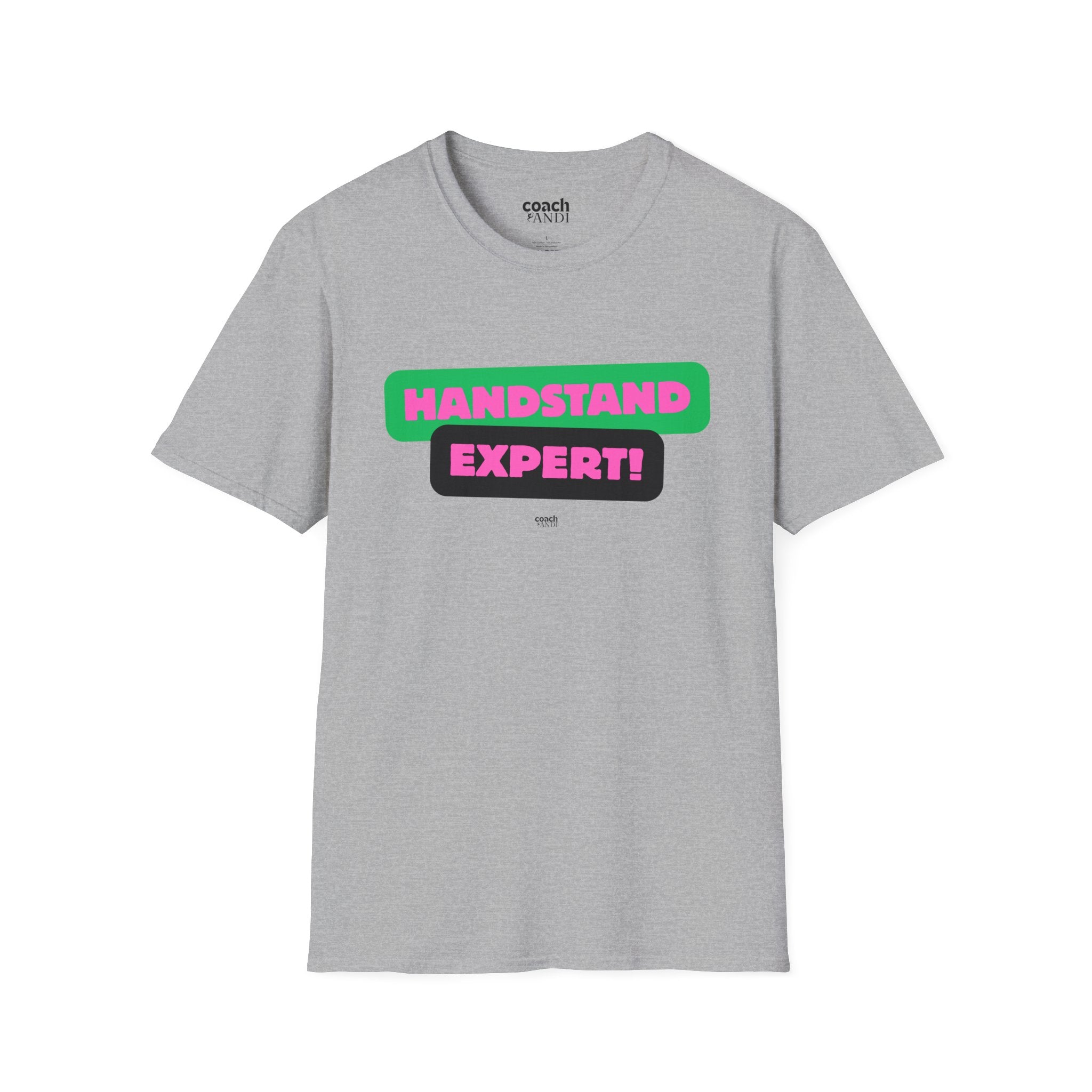 Handstand Expert Tshirt - Green/Pink (Adult)