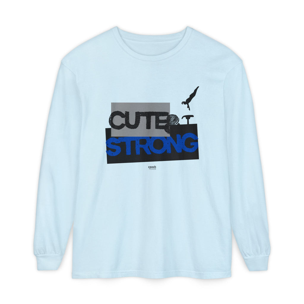 Cute & Strong - Blue/Black (Adult Long Sleeve Shirt)
