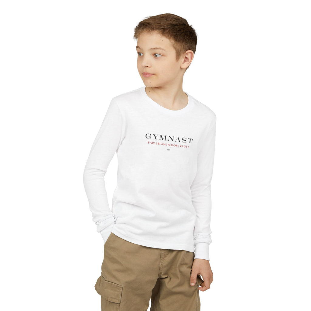 GYMNAST (Bars Beam Floor Vault) Long Sleeve Shirt - Red (Youth)