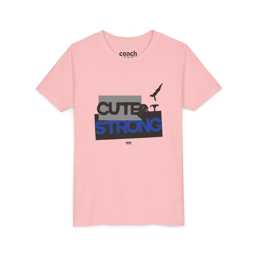 Cute & Strong Youth Short Sleeve Tee - Blue/Black