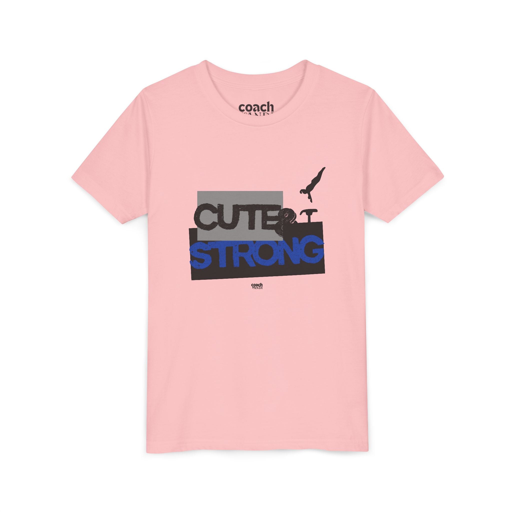 Cute & Strong Youth Short Sleeve Tee - Blue/Black