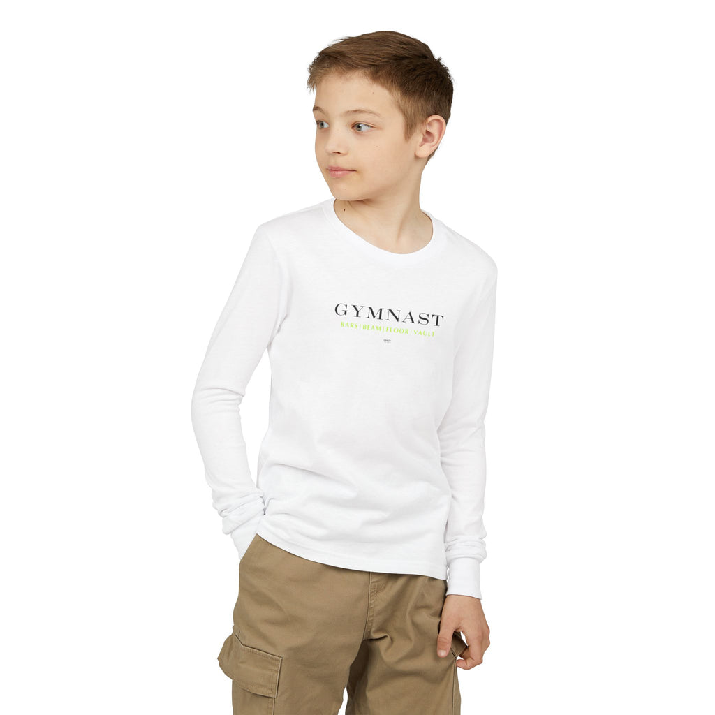GYMNAST (Bars Beam Floor Vault) Long Sleeve Shirt - Lime (Youth)