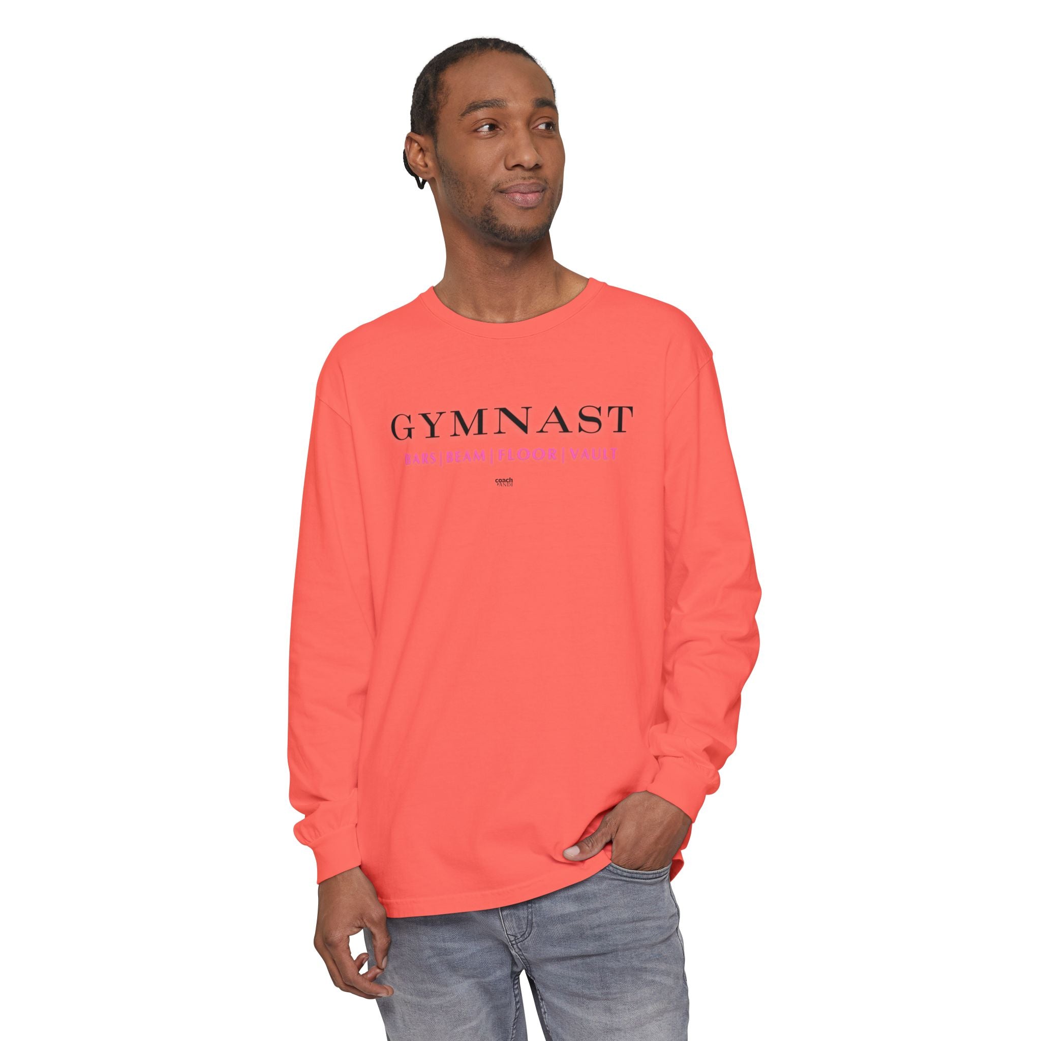 GYMNAST (Bars Beam Floor Vault) Long Sleeve Shirt - Pink (Adult )