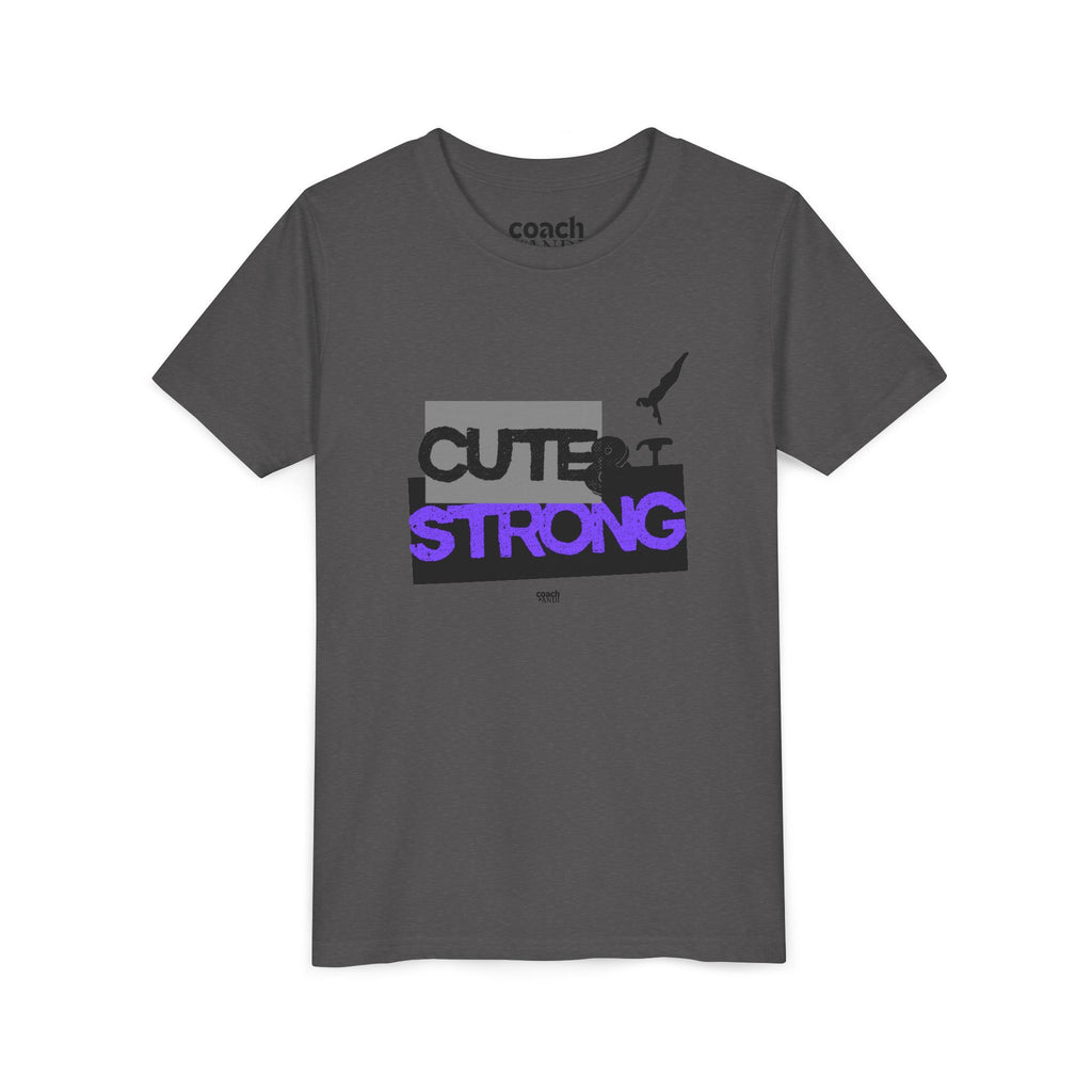 Cute & Strong Youth Short Sleeve Tee - Purple/Black