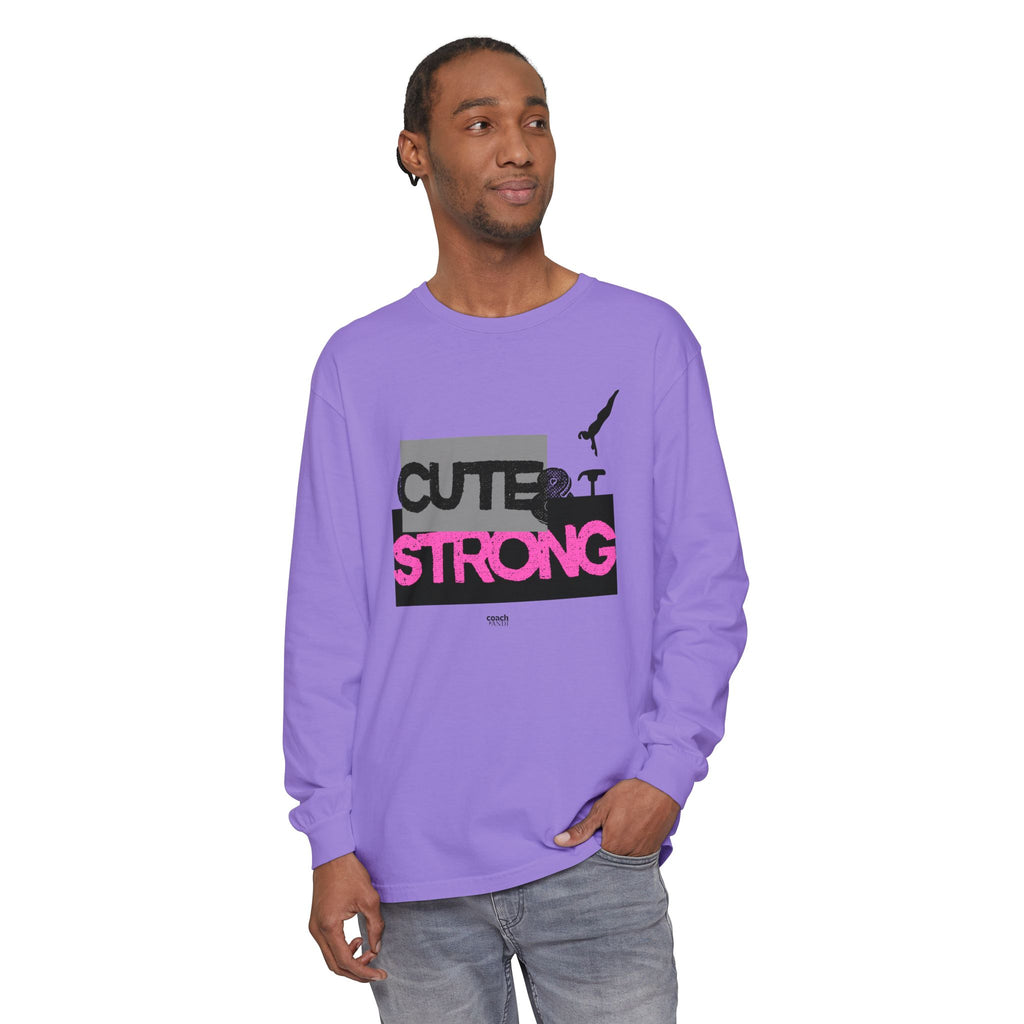 Cute & Strong - Pink/Black (Adult Long Sleeve Shirt)