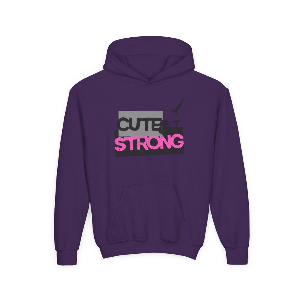Cute & Strong Hoodie - Pink/Black (Youth)