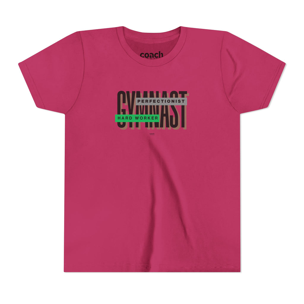 Gymnast Hard Worker Tshirt - Green/Black (Youth)
