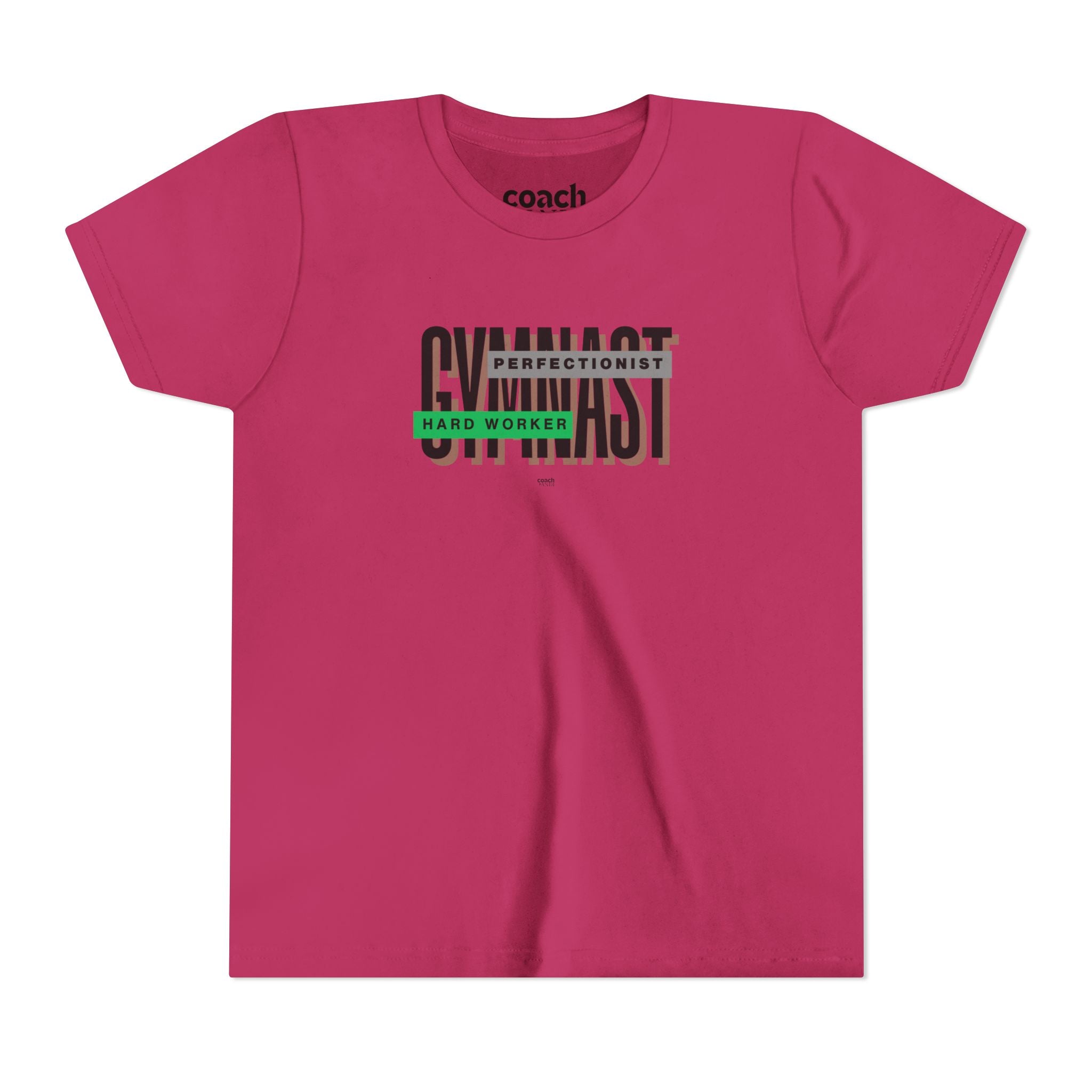 Gymnast Hard Worker Tshirt - Green/Black (Youth)