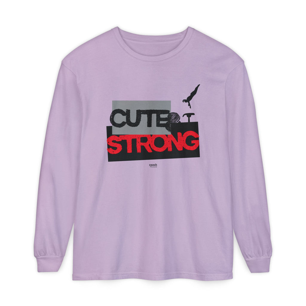 Cute & Strong - Red/Black (Adult Long Sleeve Shirt)