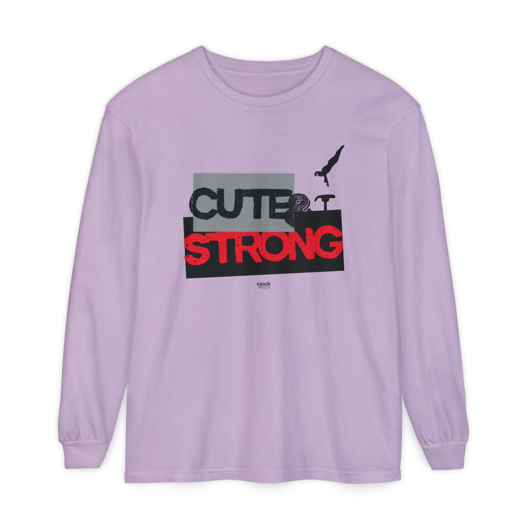 Cute & Strong - Red/Black (Adult Long Sleeve Shirt)