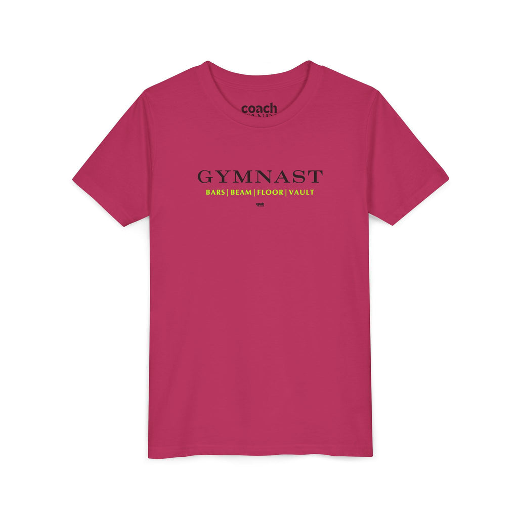 GYMNAST (Bars Beam Floor Vault) Tshirt - Lime (Youth)
