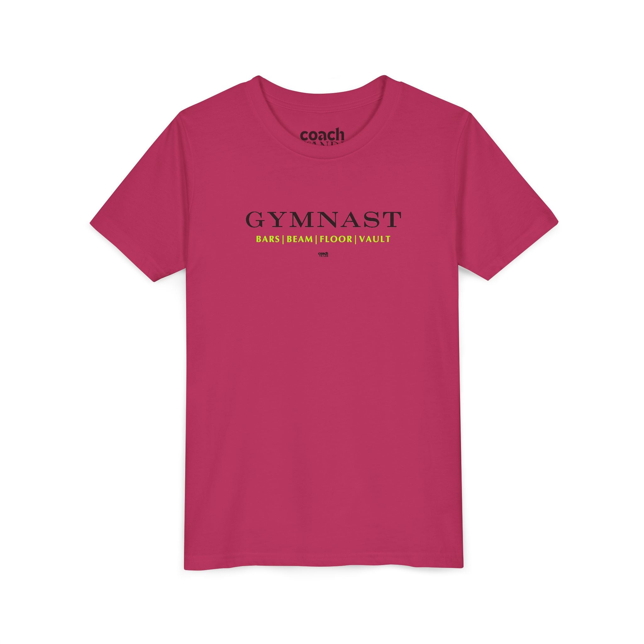 GYMNAST (Bars Beam Floor Vault) Tshirt - Lime (Youth)