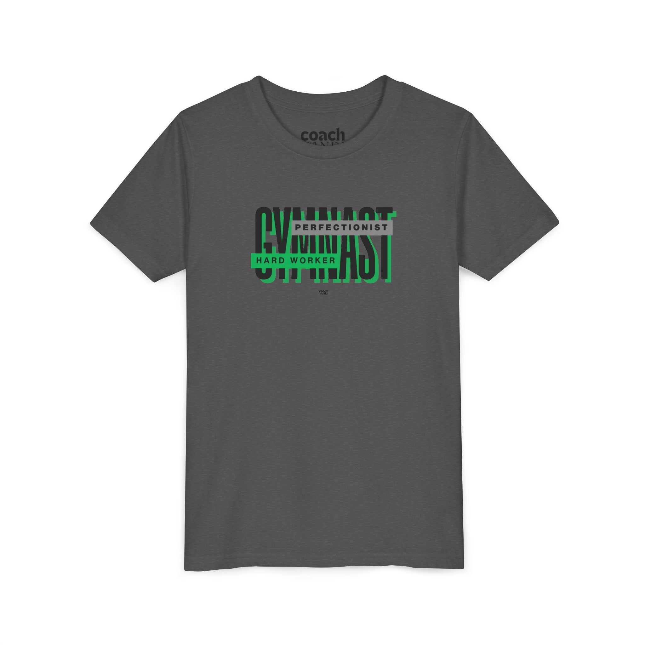 Gymnast Hard Worker Tshirt - Green/Black (Youth)
