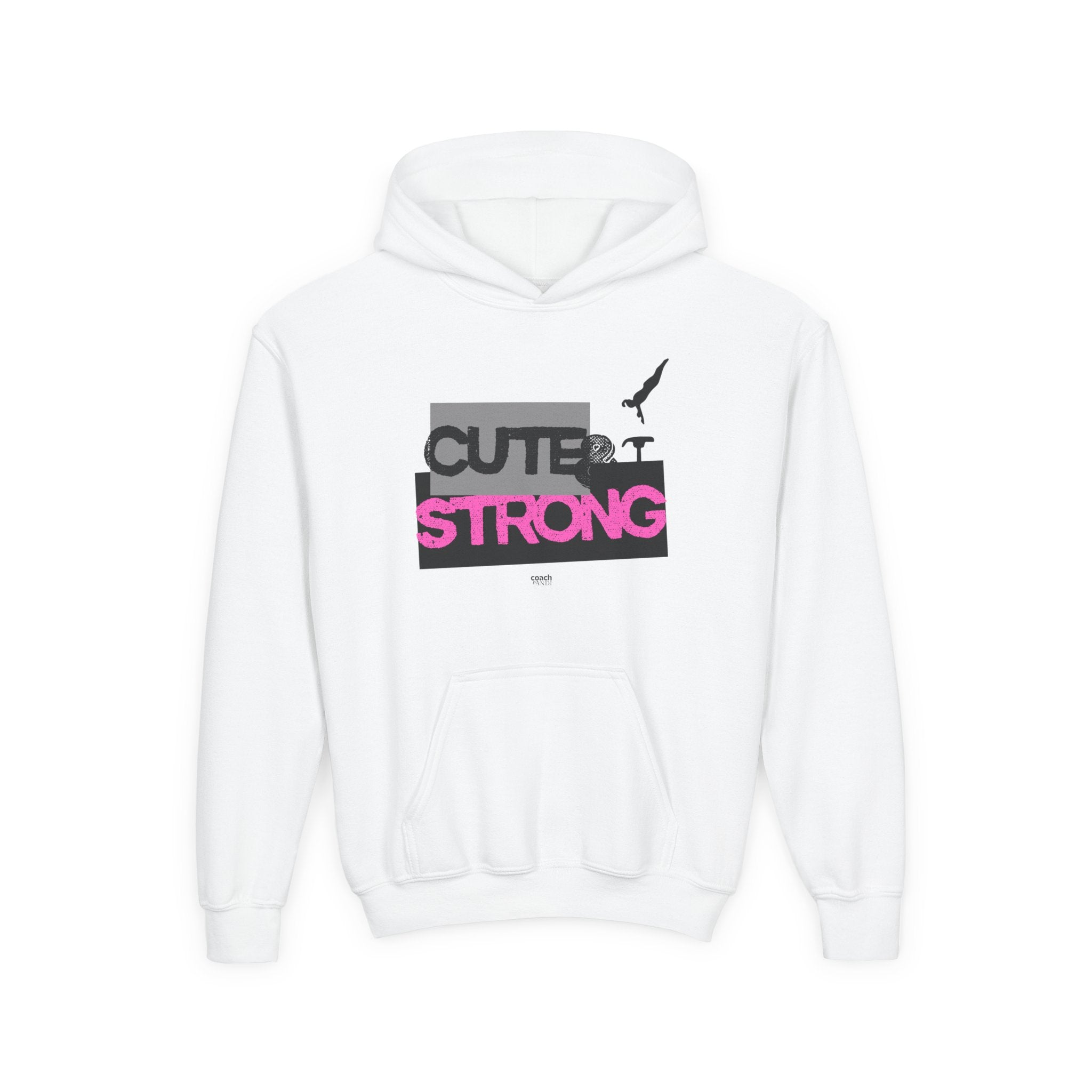 Cute & Strong Hoodie - Pink/Black (Youth)