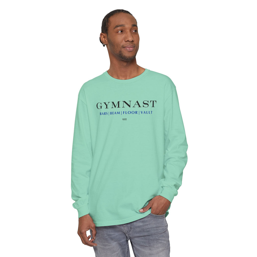 GYMNAST (Bars Beam Floor Vault) Long Sleeve Shirt - Blue (Adult )