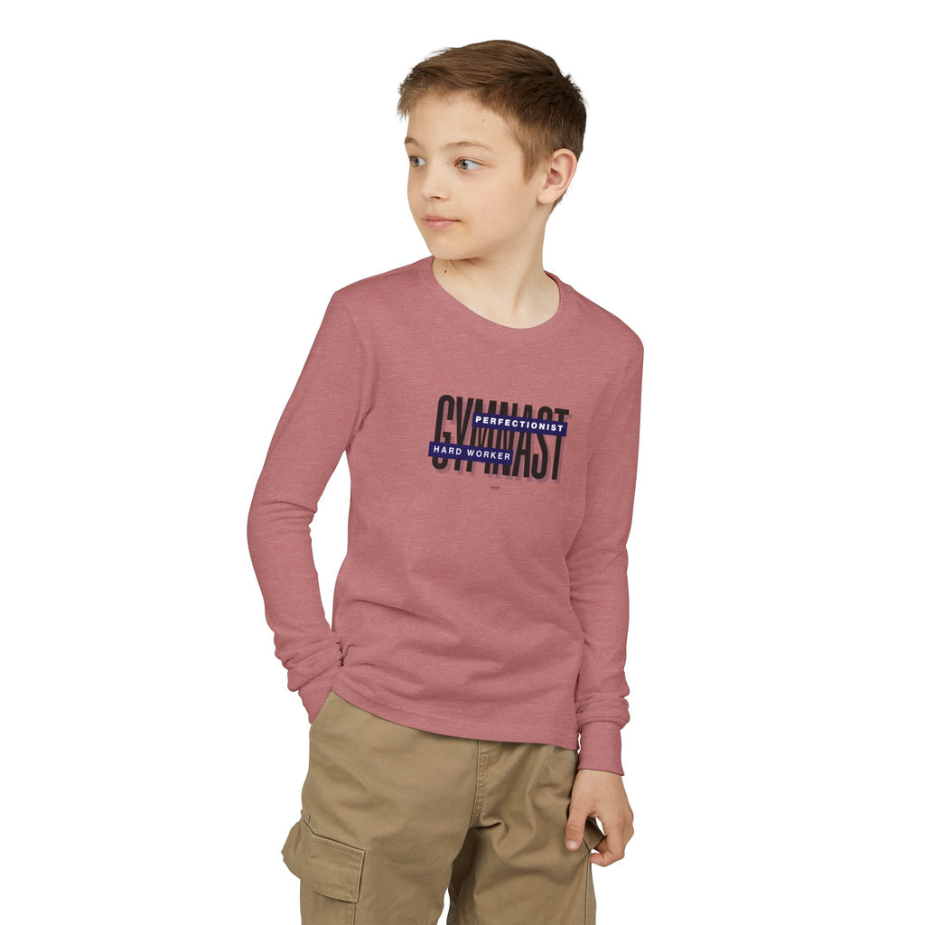 Gymnast Hard Worker Long Sleeve Shirt - Navy (Youth)