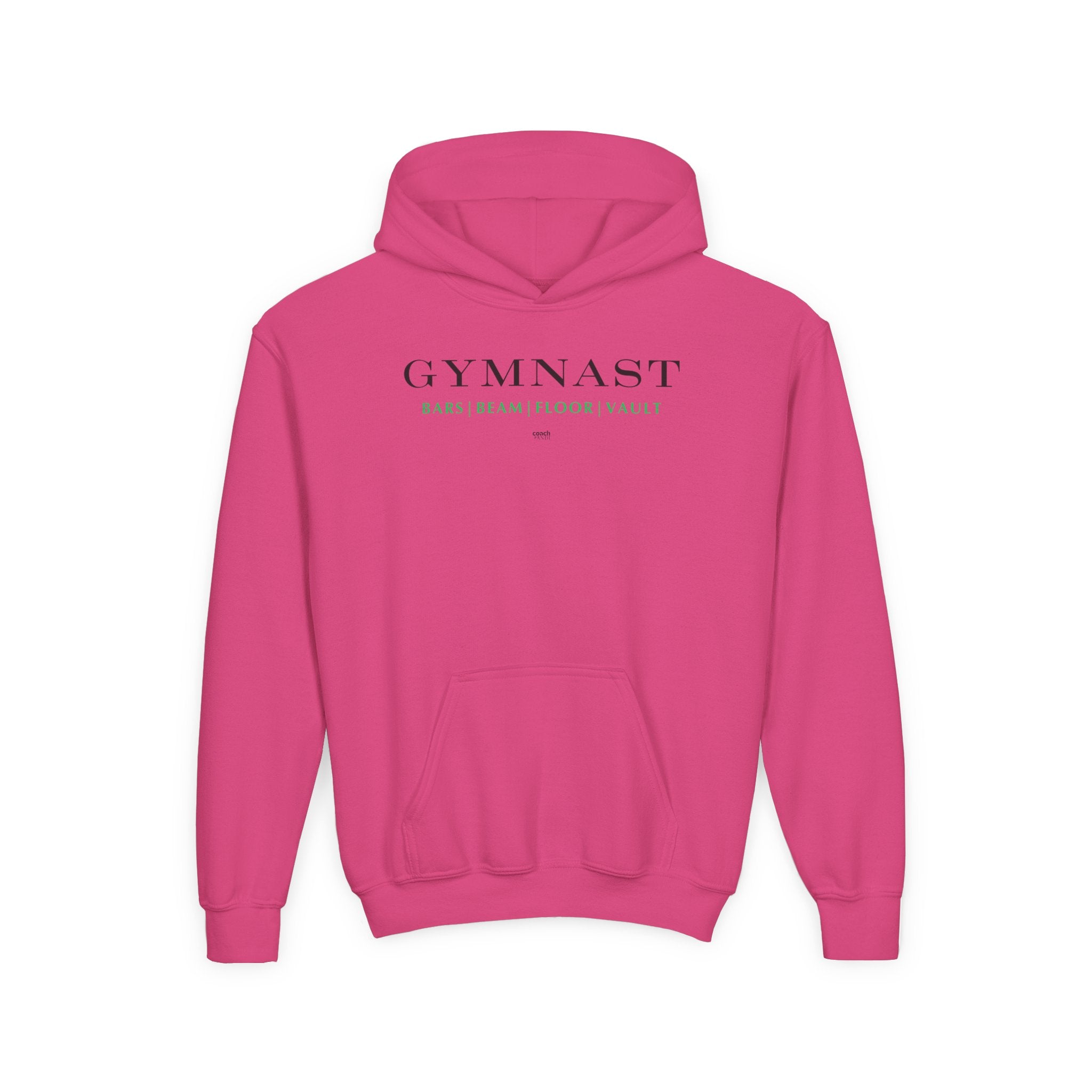 GYMNAST (Bars Beam Floor Vault) Hoodie - Green (Youth)