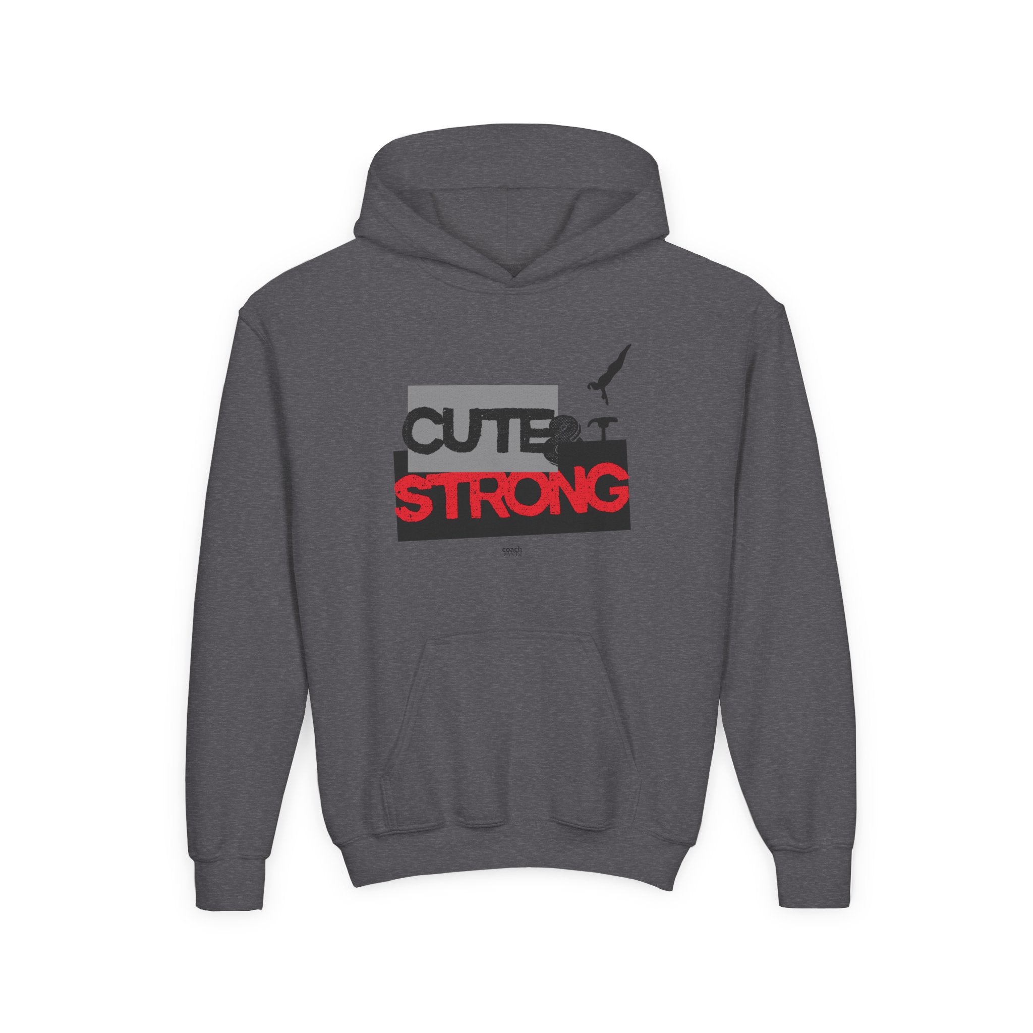 Cute & Strong Hoodie - Red/Black (Youth)