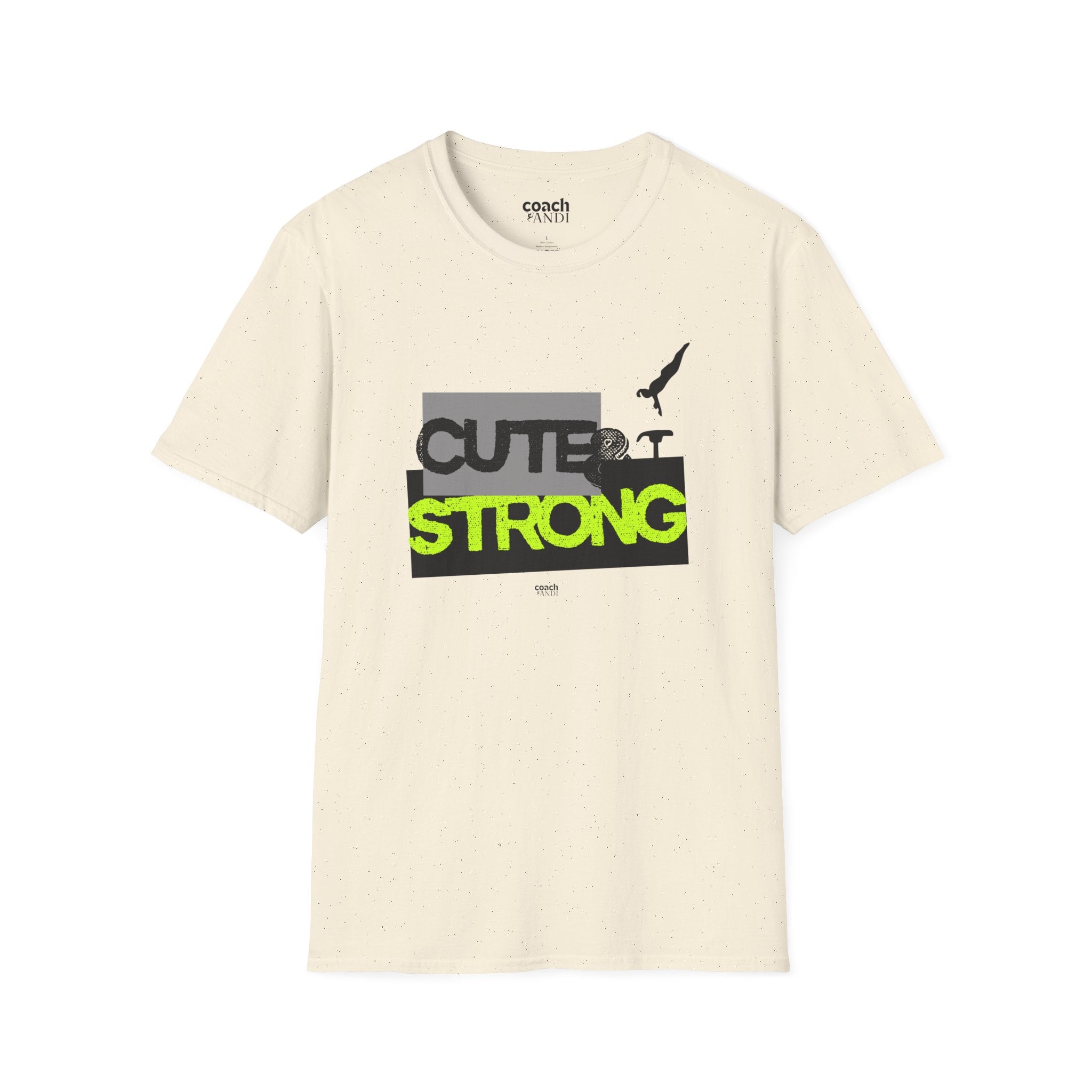 Cute & Strong Tshirt - Lime/Black (Adult)