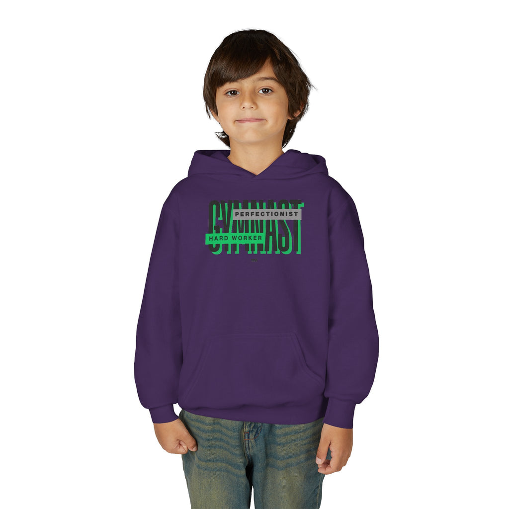 Gymnast Hard Worker Hoodie - Green (Youth)