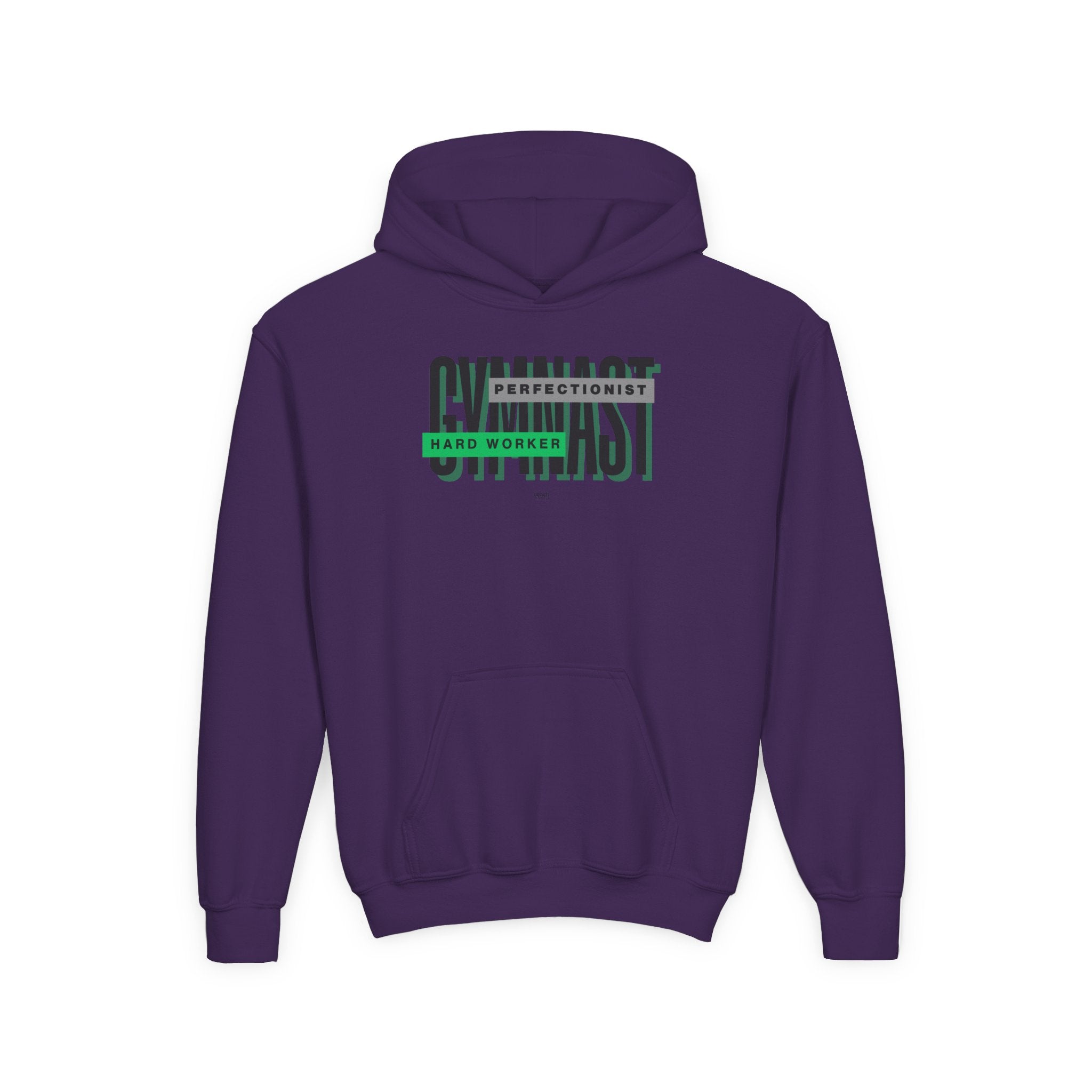 Gymnast Hard Worker Hoodie - Green (Youth)