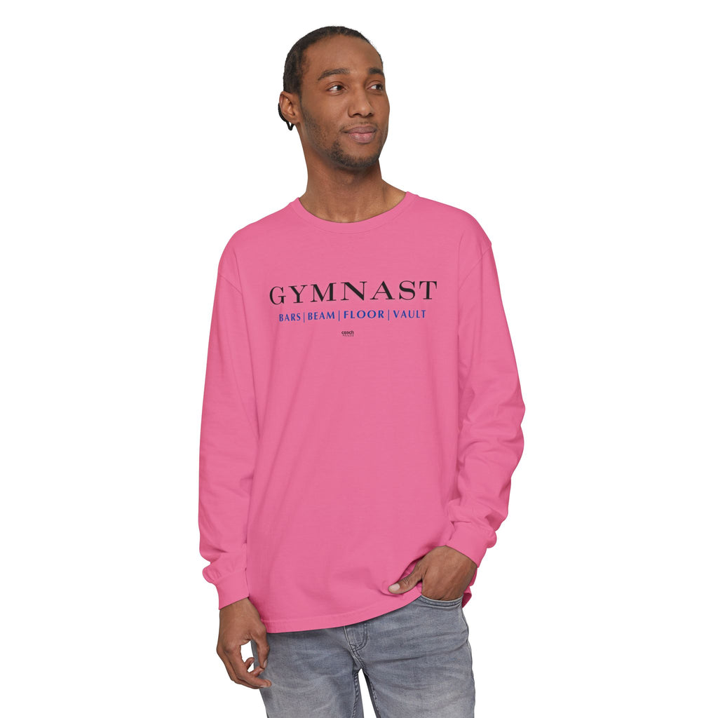 GYMNAST (Bars Beam Floor Vault) Long Sleeve Shirt - Blue (Adult )