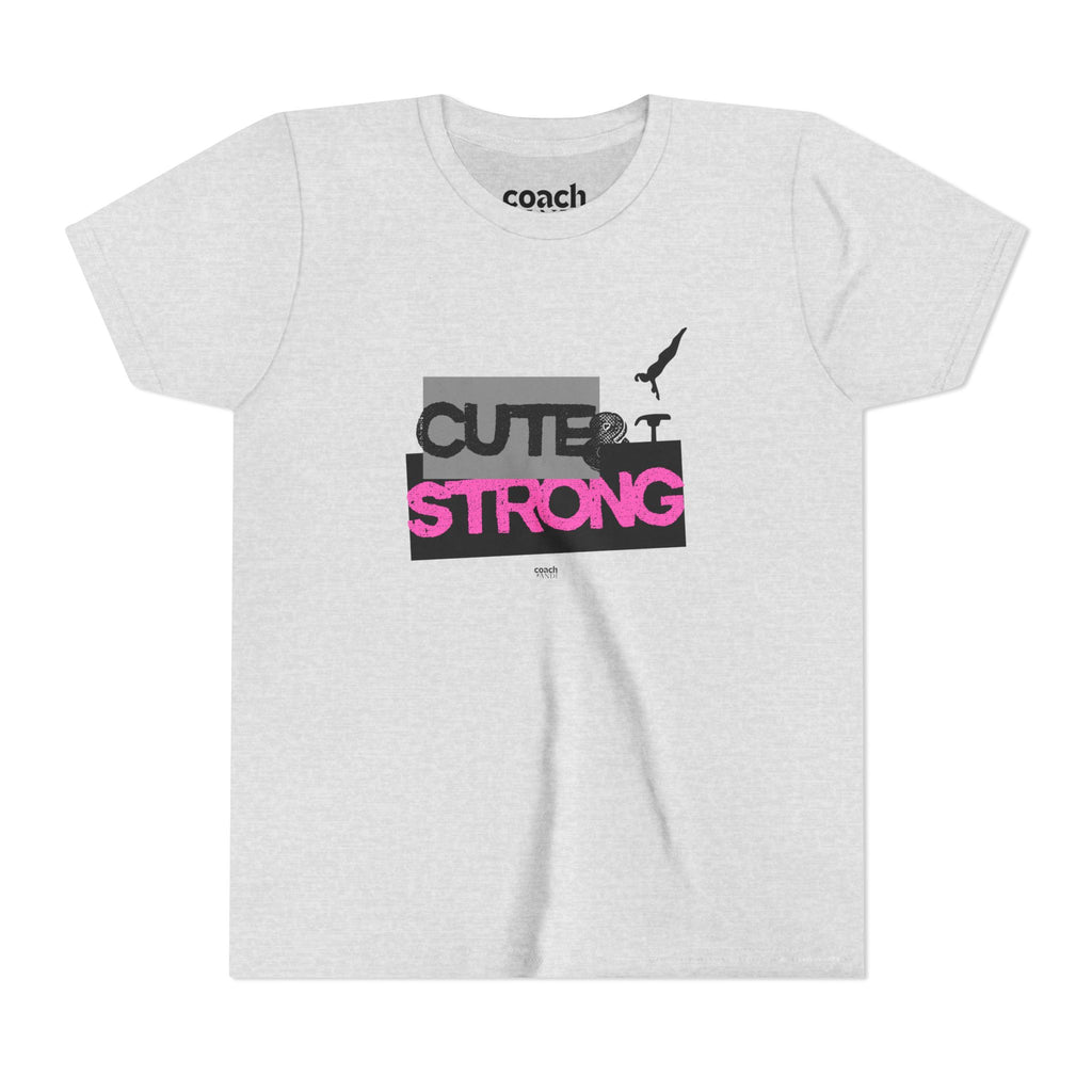 Cute & Strong Youth Short Sleeve Tee - Pink/Black