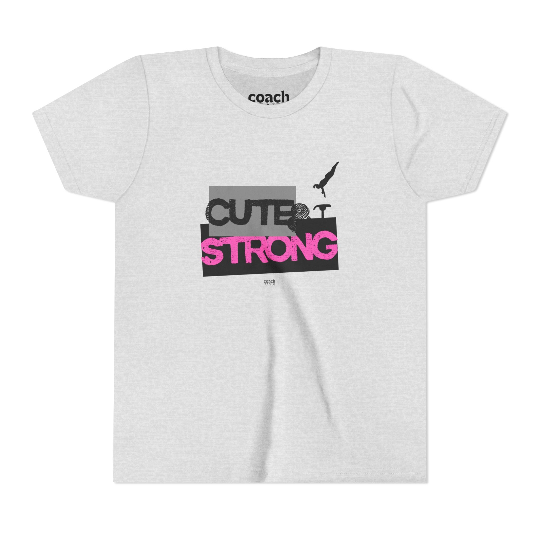 Cute & Strong Youth Short Sleeve Tee - Pink/Black