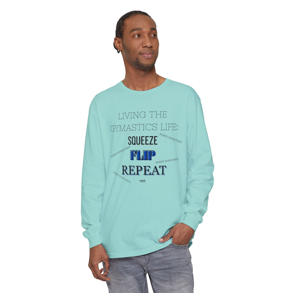 Squeeze Flip Repeat - Blue (Adult Longsleeve Shirt)