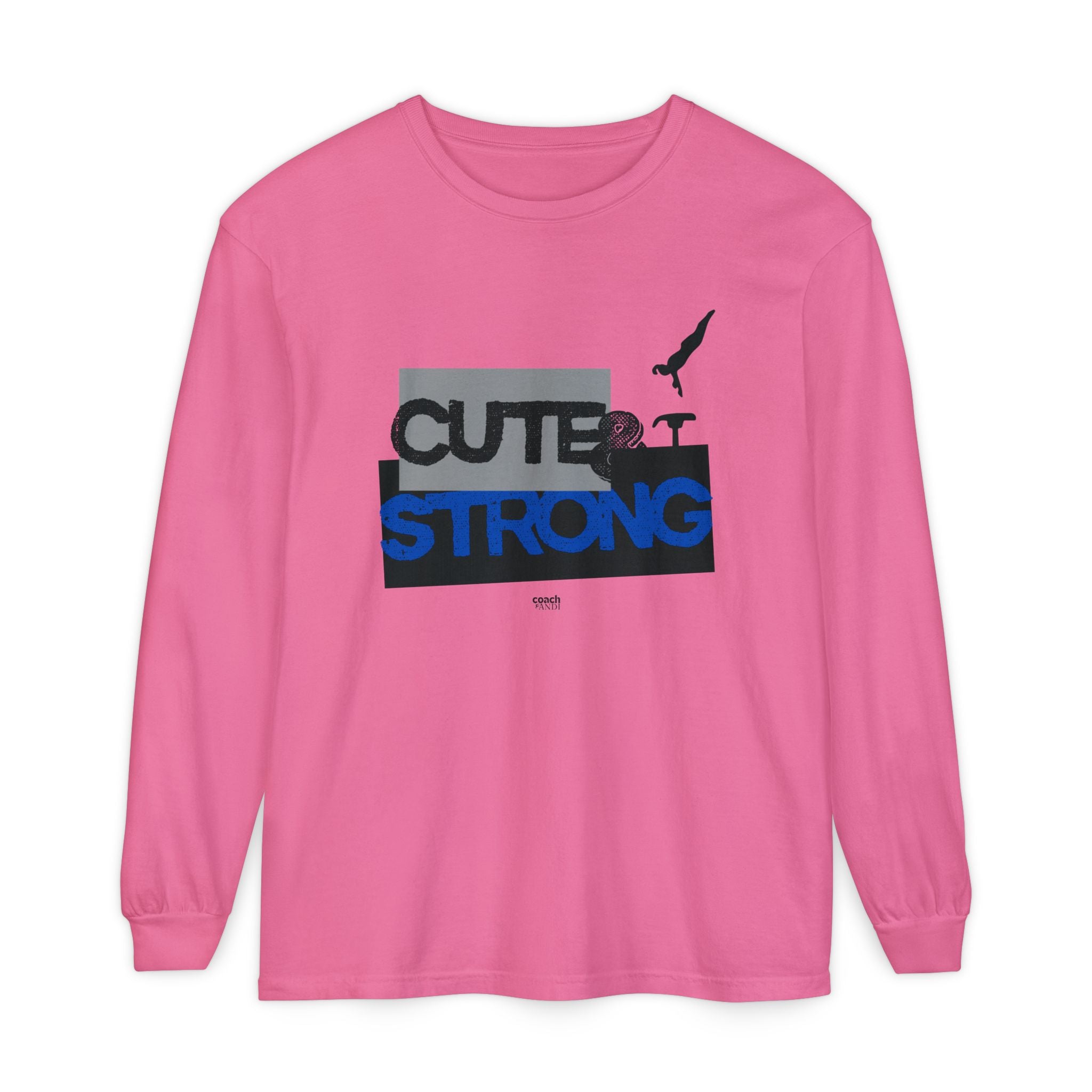 Cute & Strong - Blue/Black (Adult Long Sleeve Shirt)