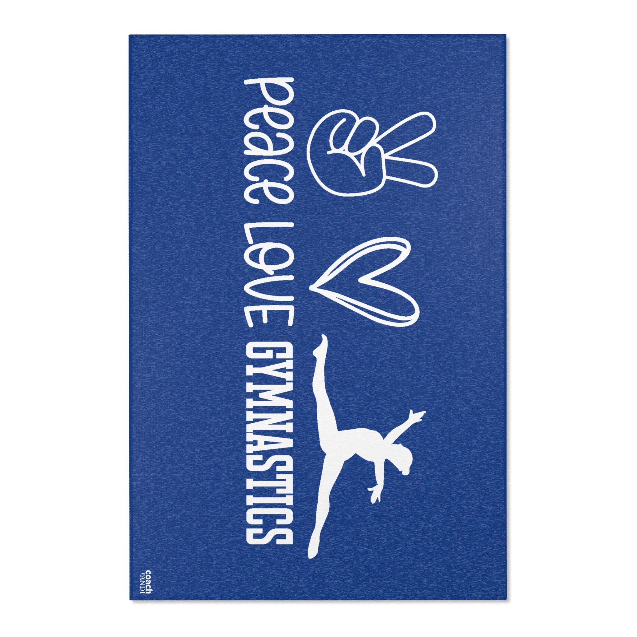 Peace, Love, Gymnastics-Blue (Area Rugs)