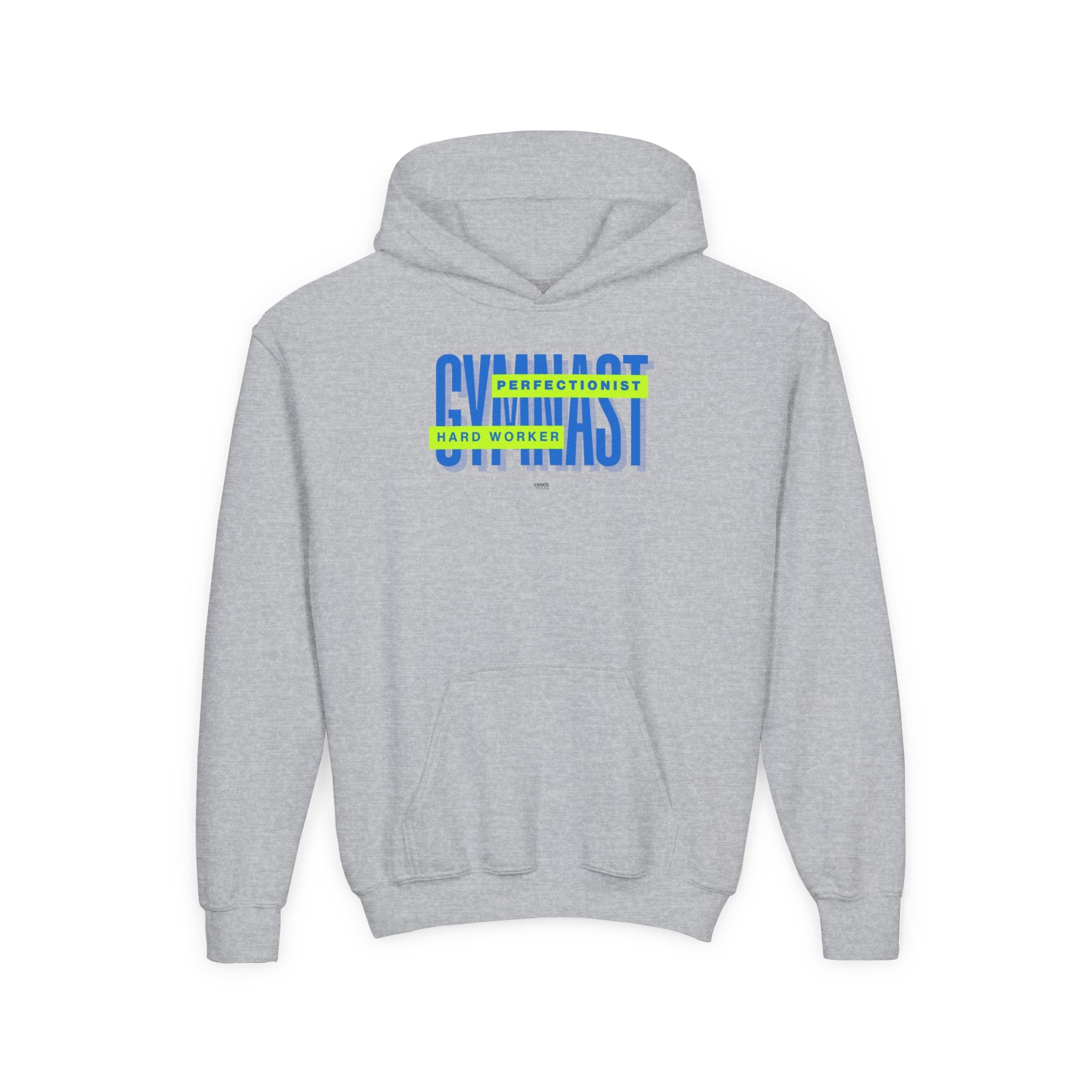 Gymnast Hard Worker Hoodie - Lime/Blue (Youth)