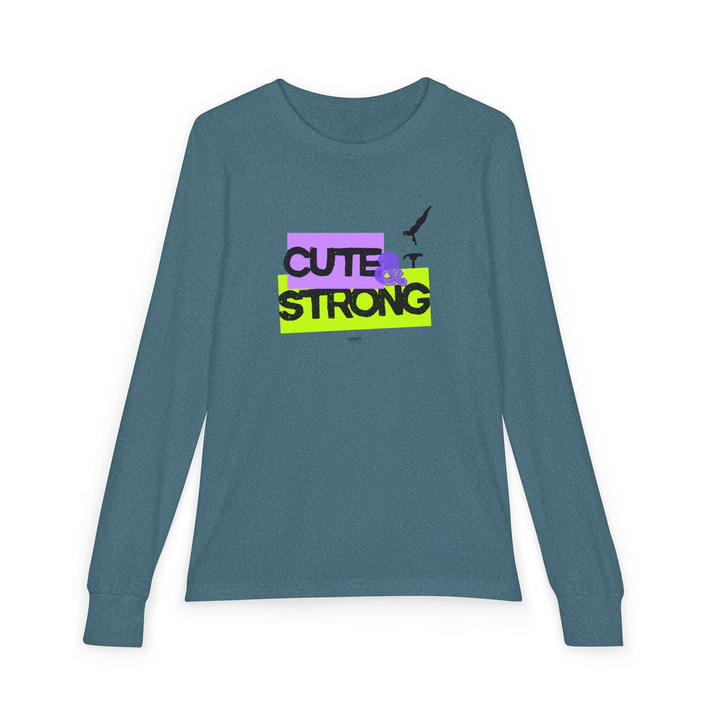 Cute & Strong Long Sleeve Shirt - Lavender/Lime (Youth)