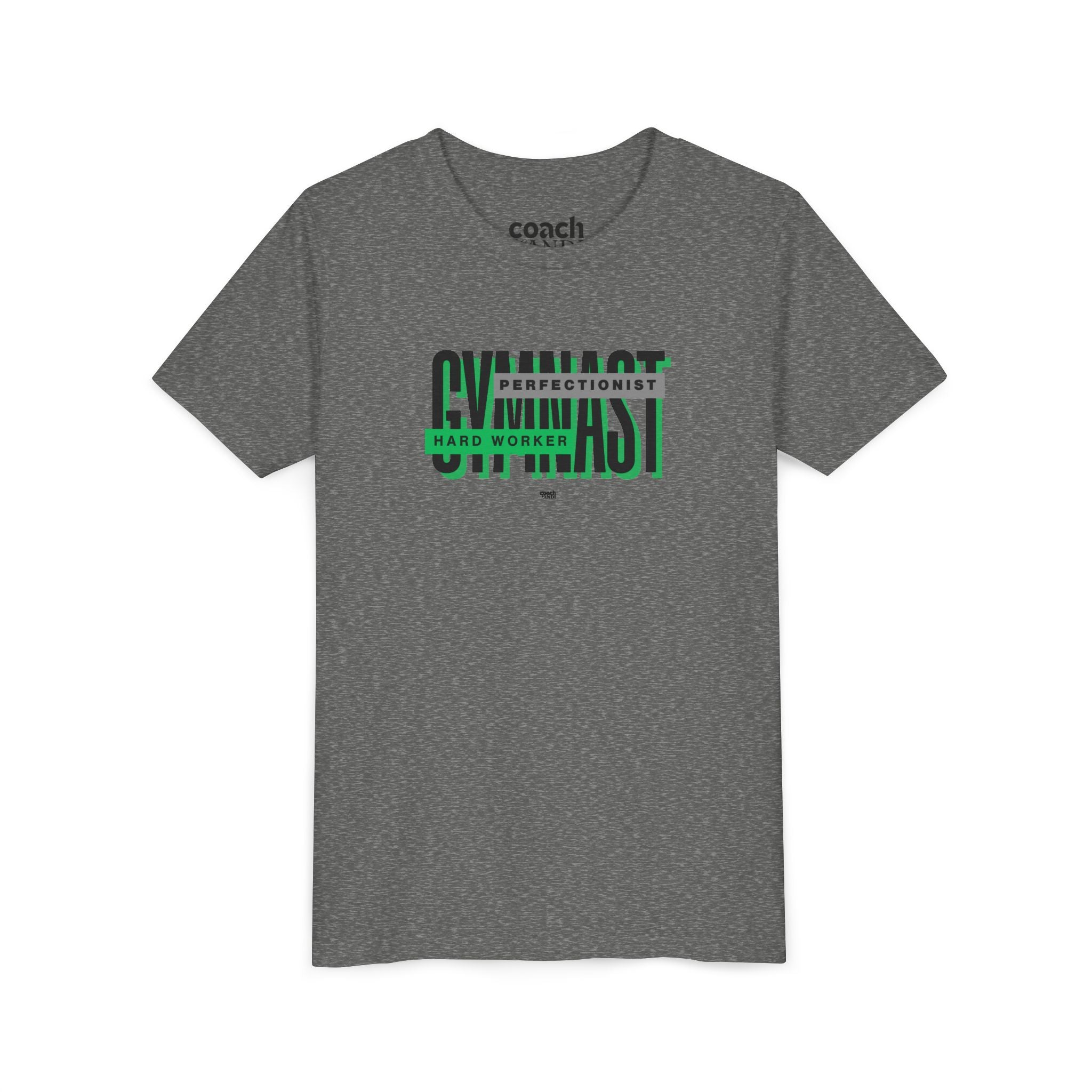 Gymnast Hard Worker Tshirt - Green/Black (Youth)