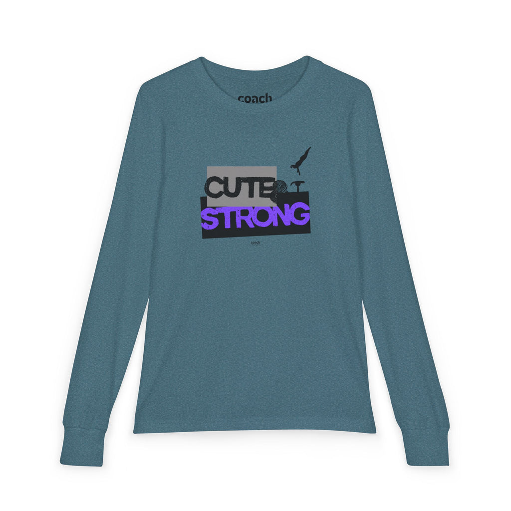 Cute & Strong Long Sleeve Shirt - Purple/Black (Youth)