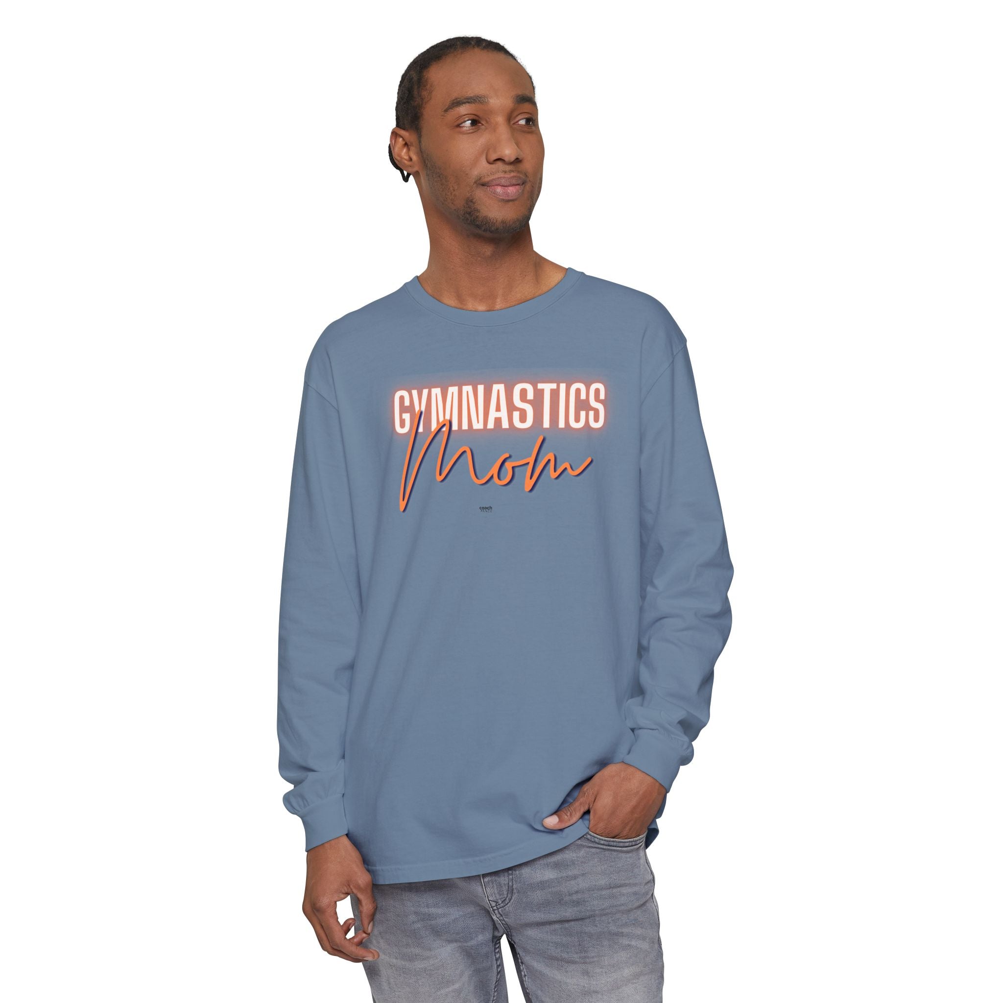Glow Gym Mom Long Sleeve Shirt - Orange/Blue (Adult)