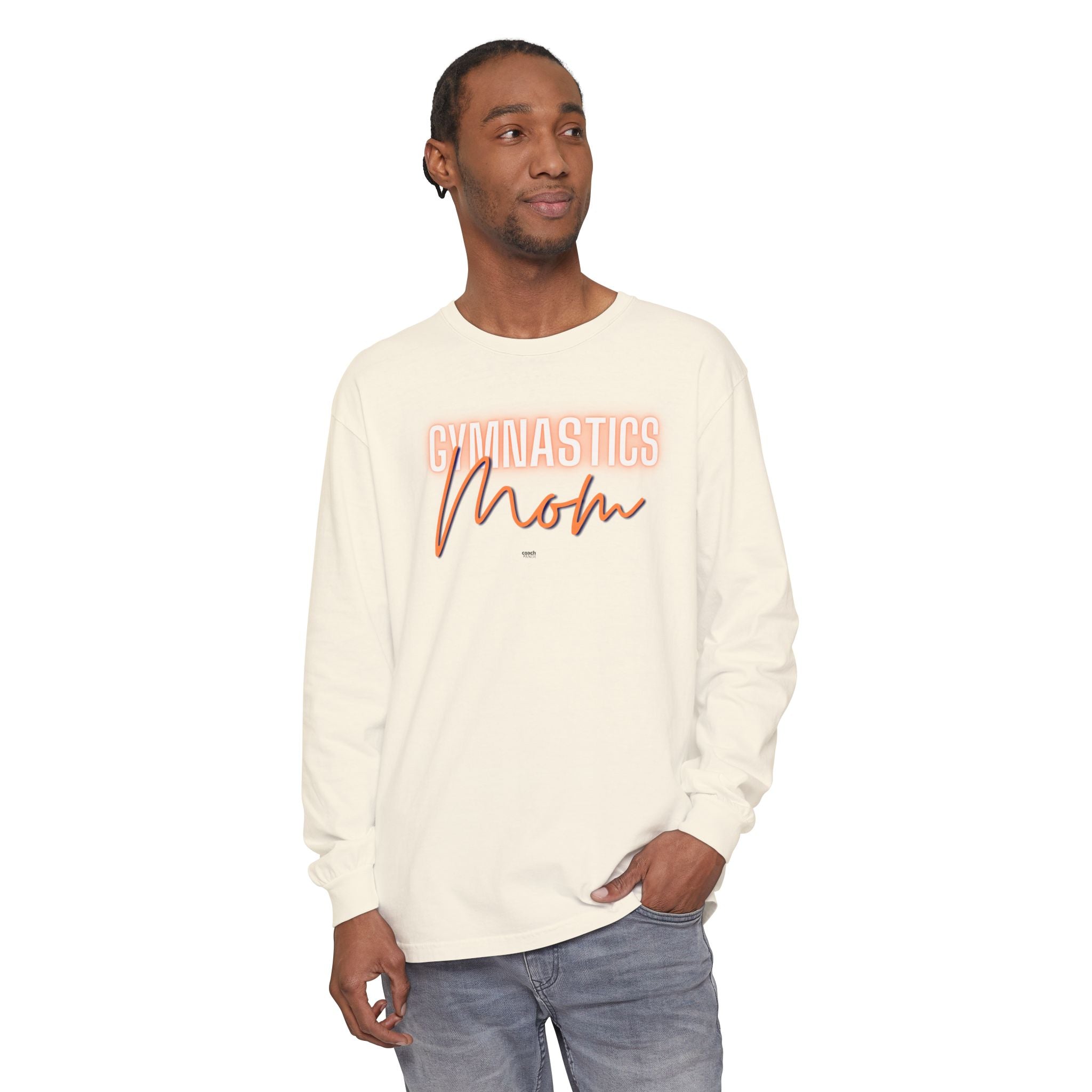 Glow Gym Mom Long Sleeve Shirt - Orange/Blue (Adult)