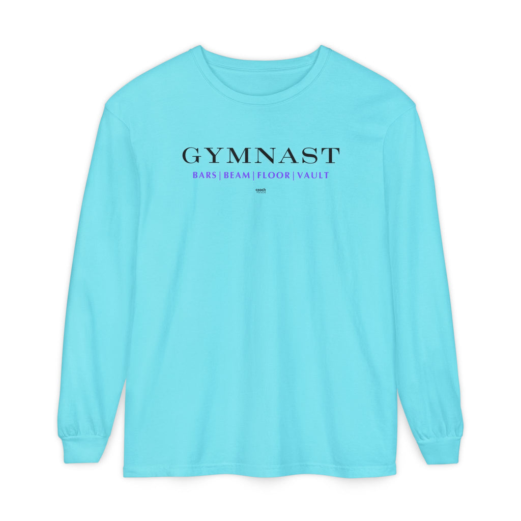 GYMNAST (Bars Beam Floor Vault) Long Sleeve Shirt - Purple (Adult)