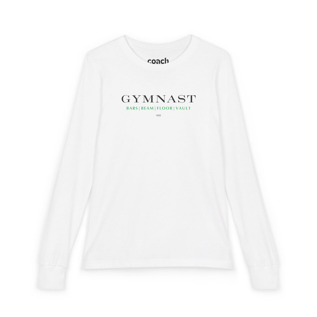 GYMNAST (Bars Beam Floor Vault) Long Sleeve Shirt - Green (Youth)