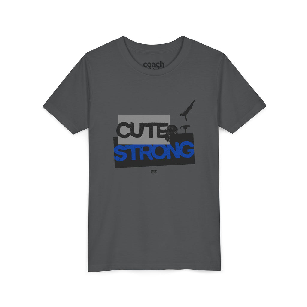 Cute & Strong Youth Short Sleeve Tee - Blue/Black