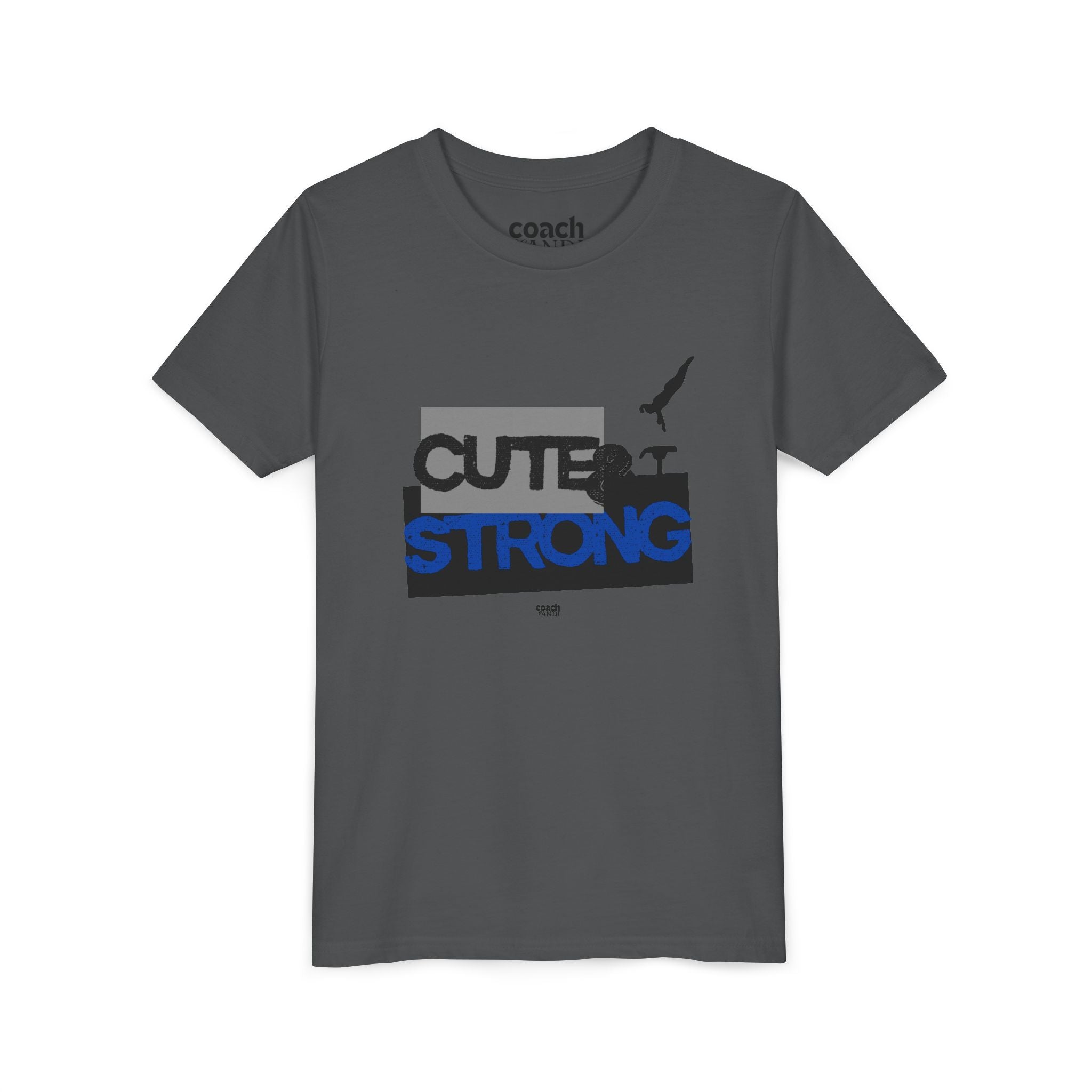 Cute & Strong Youth Short Sleeve Tee - Blue/Black