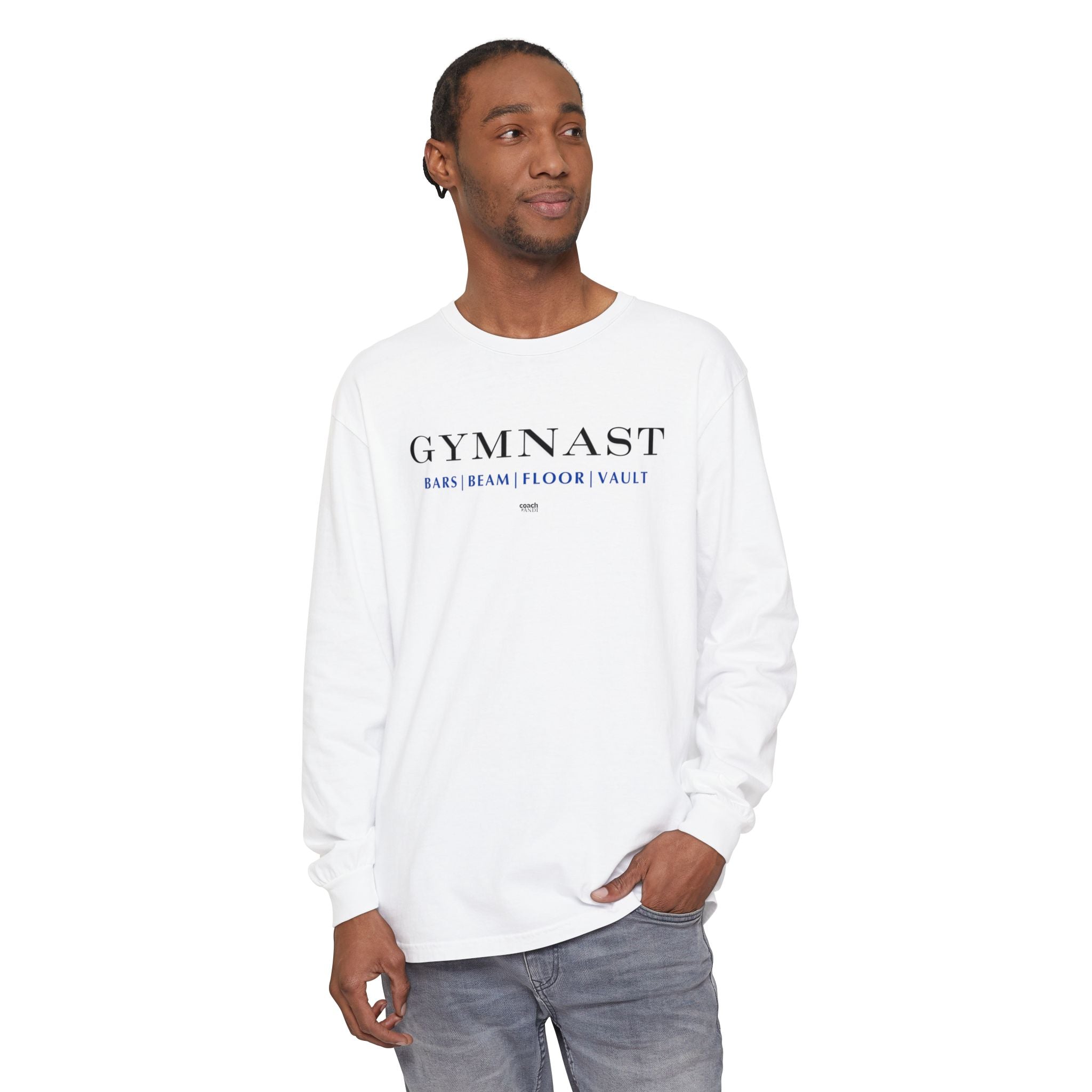 GYMNAST (Bars Beam Floor Vault) Long Sleeve Shirt - Blue (Adult )
