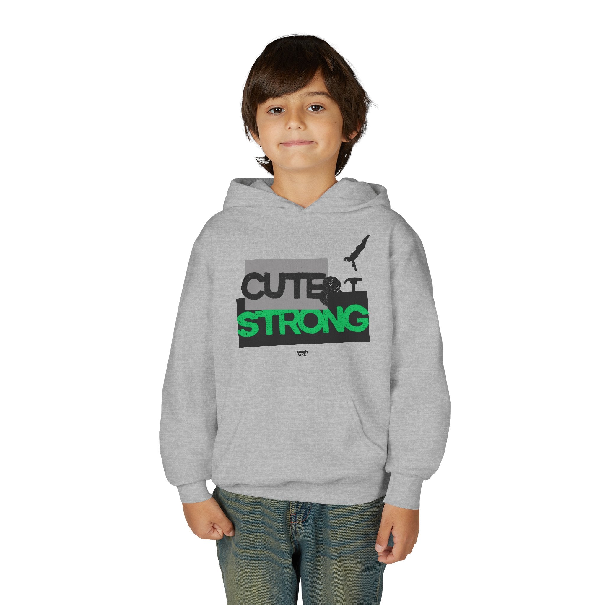 Cute & Strong Hoodie - Green/Black (Youth)