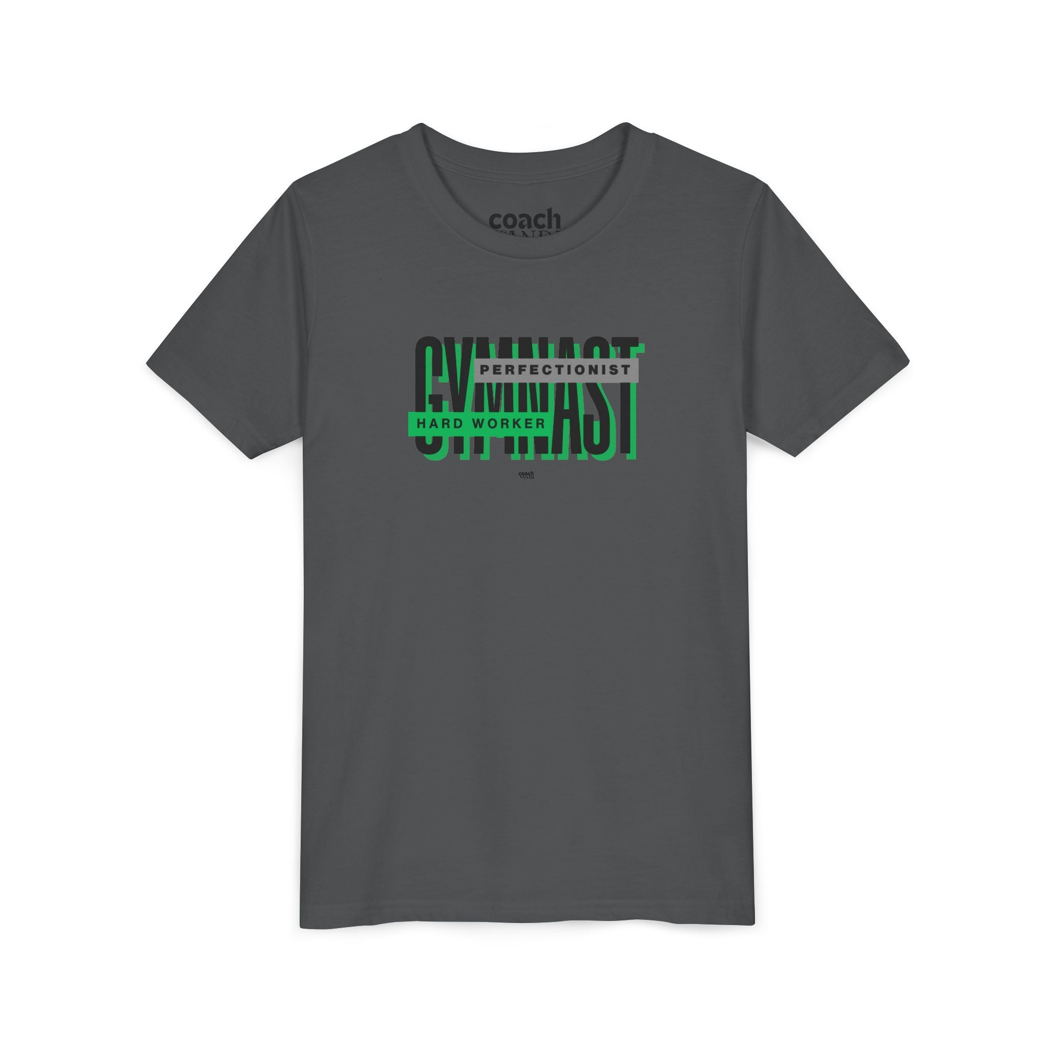 Gymnast Hard Worker Tshirt - Green/Black (Youth)
