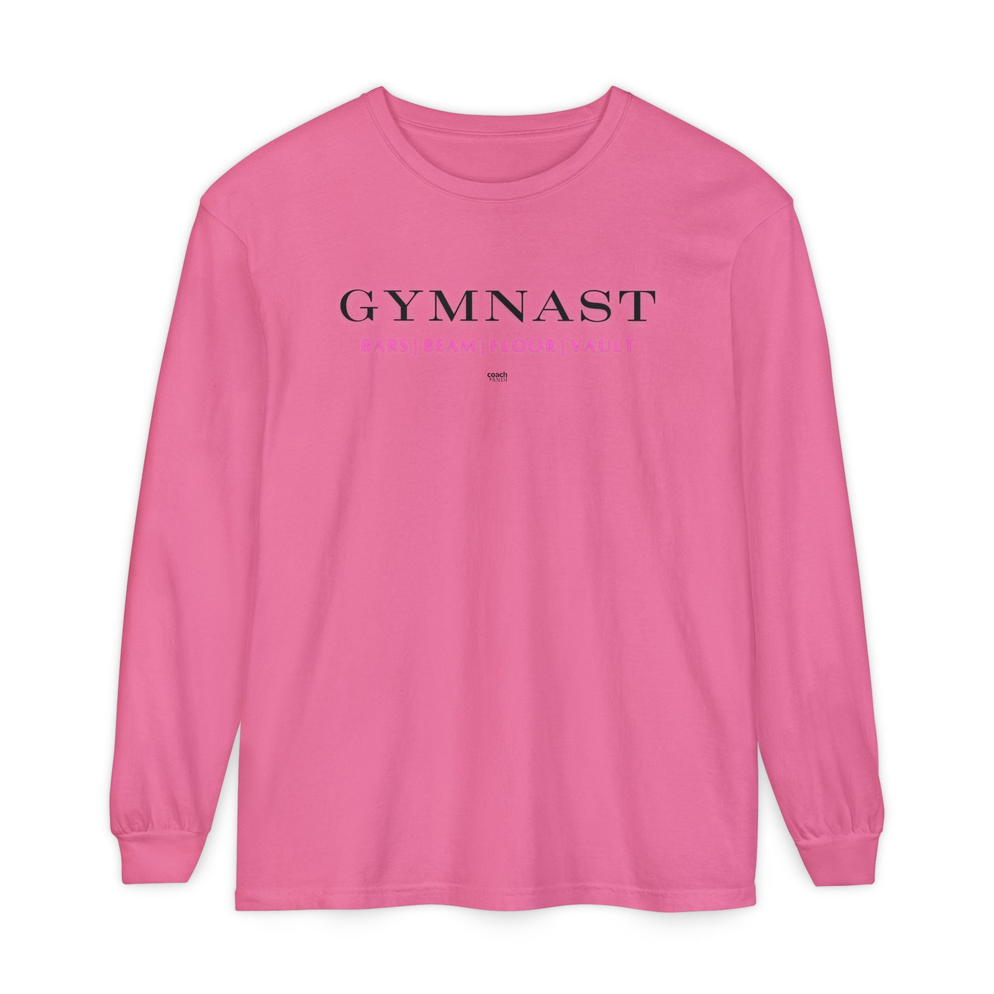 GYMNAST (Bars Beam Floor Vault) Long Sleeve Shirt - Pink (Adult )