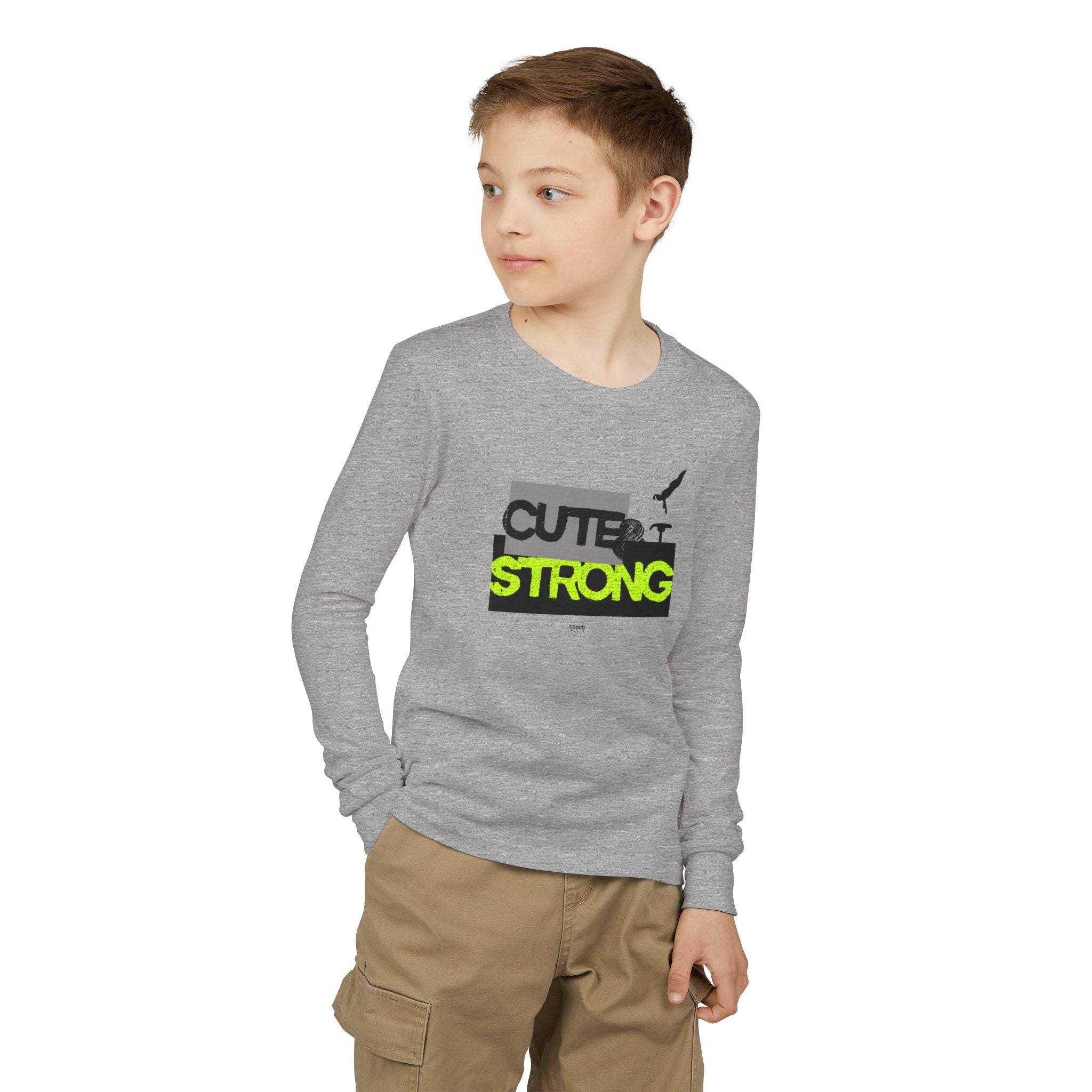 Cute & Strong Long Sleeve Shirt - Lime/Black (Youth)