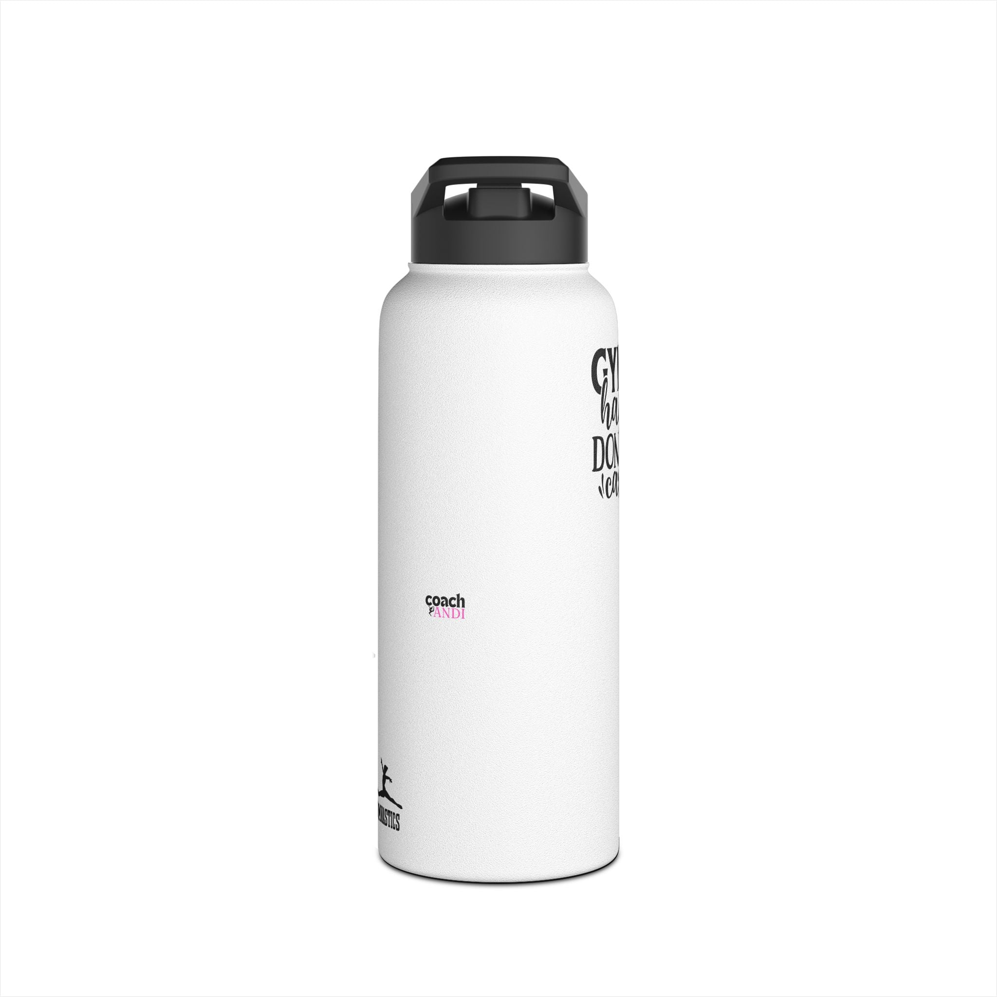 Gymnastics Quotes-White (Stainless Steel Water Bottle, Standard Lid)